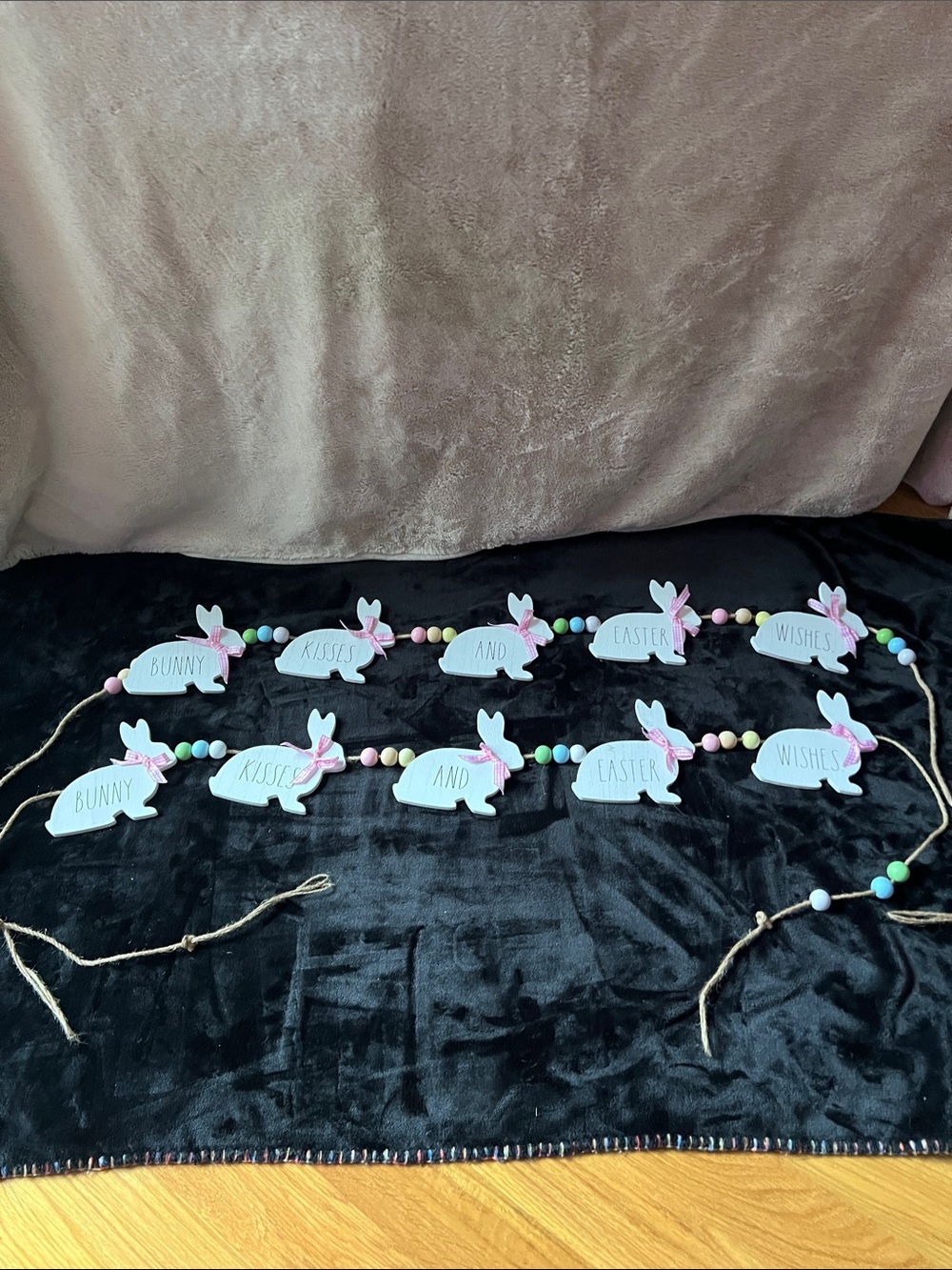 Rae Dunn Pastel Bunny Garland - White, Pink, Green, Blue